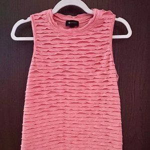 AB Studio Orange Ruffle Tank Top